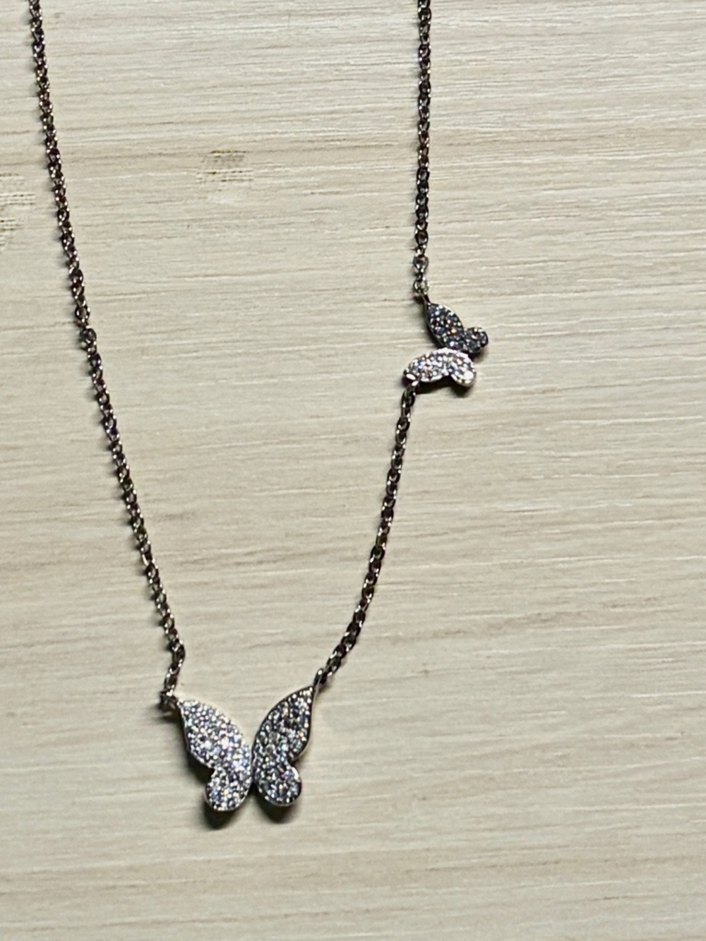 Women's "Lucky Star" Monarch Butterfly Sterling CZ 16" Necklace/Choker